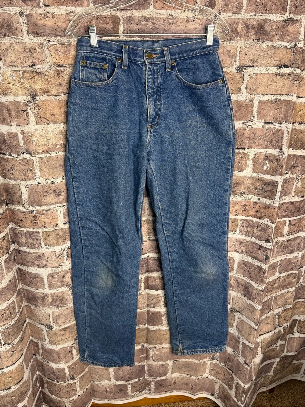 LL Bean Double L Jeans Womens 6 Regular Blue Relaxed Fit Flannel Lined Denim